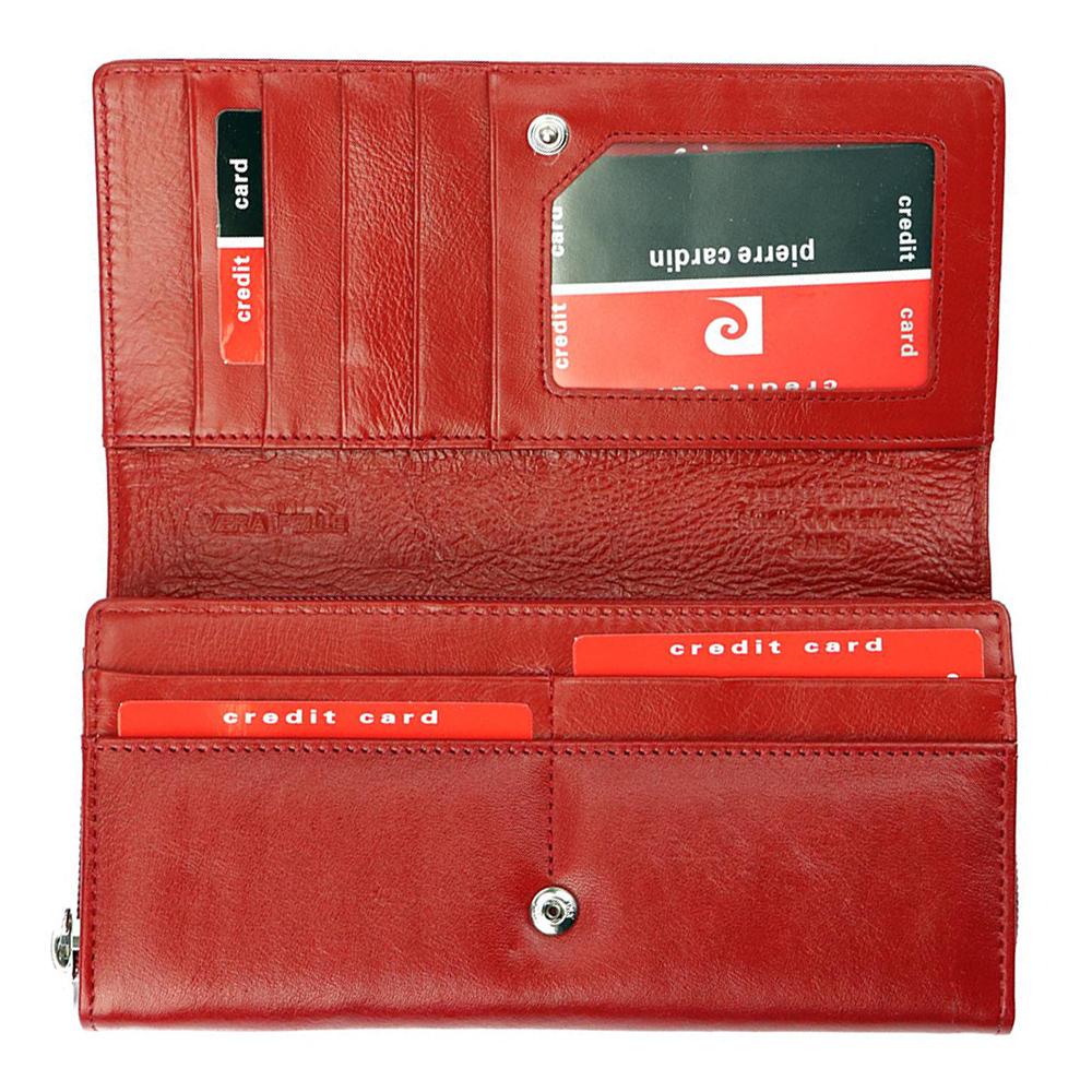 Pierre Cardin | Γυναικείο πορτοφόλι από γνήσιο φυσικό δέρμα GPD080, Κόκκινο 4