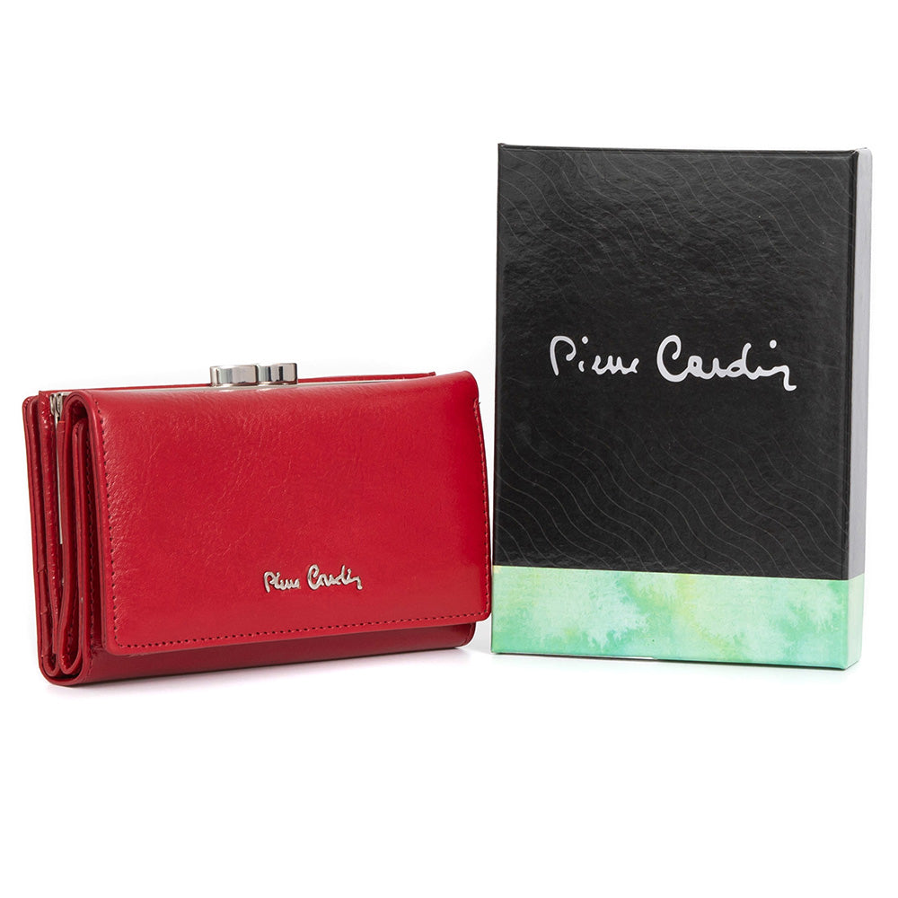 Pierre Cardin | Γυναικείο πορτοφόλι από γνήσιο φυσικό δέρμα GPD082, Κόκκινο 2