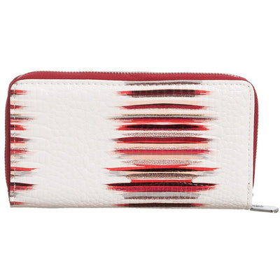 Γυναικείο πορτοφόλι από γνήσιο φυσικό δέρμα GPD213, Λευκό/Κόκκινο 4