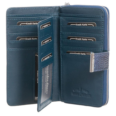 Γυναικείο πορτοφόλι από γνήσιο φυσικό δέρμα GPD213, Μπλε 2