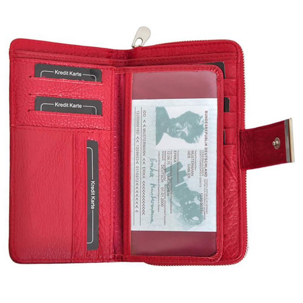 Γυναικείο πορτοφόλι από γνήσιο φυσικό δέρμα GPD213, Κόκκινο 5