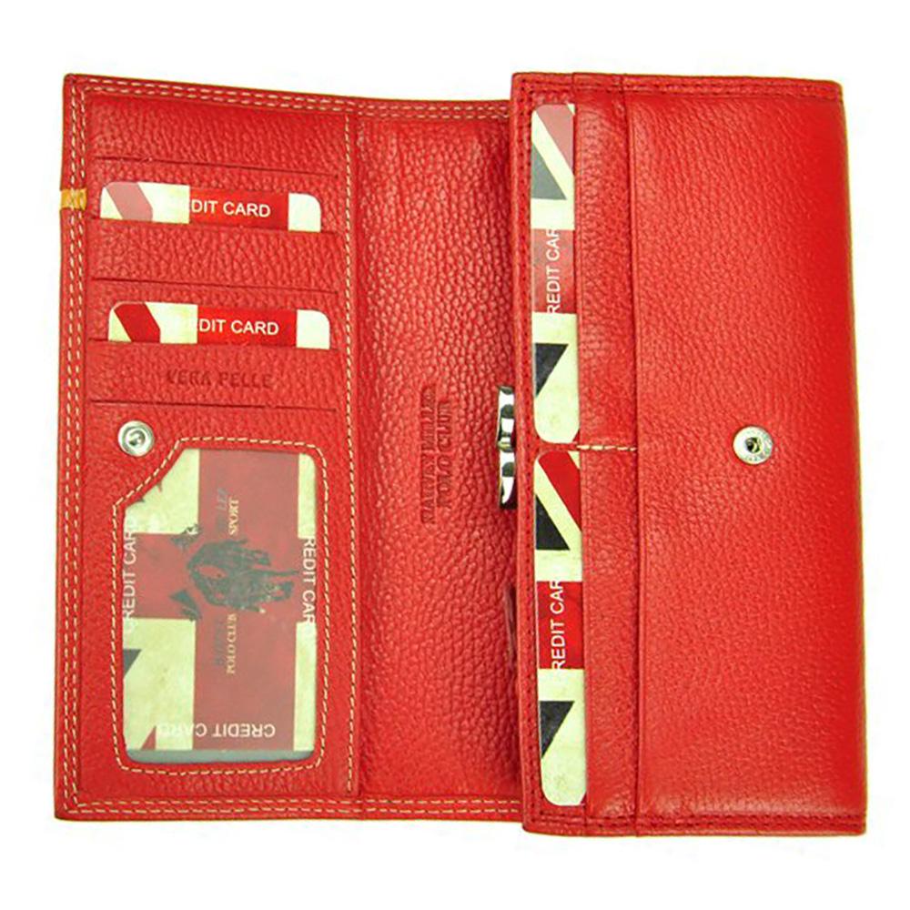 Γυναικείο πορτοφόλι από γνήσιο φυσικό δέρμα GPD267, Κόκκινο 5