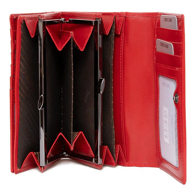 Γυναικείο πορτοφόλι από γνήσιο φυσικό δέρμα GPD269, Κόκκινο 4