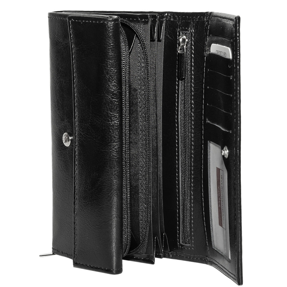 Γυναικείο πορτοφόλι από γνήσιο φυσικό δέρμα GPD293, Μαύρο 3