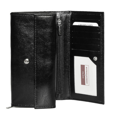 Γυναικείο πορτοφόλι από γνήσιο φυσικό δέρμα GPD293, Μαύρο 4