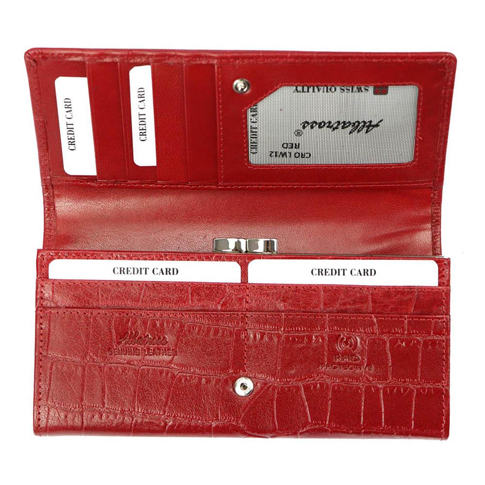 Γυναικείο πορτοφόλι από γνήσιο φυσικό δέρμα GPD296, Κόκκινο 4