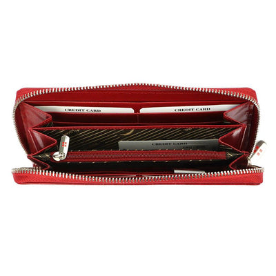 Γυναικείο πορτοφόλι από γνήσιο φυσικό δέρμα GPD297, Κόκκινο 4