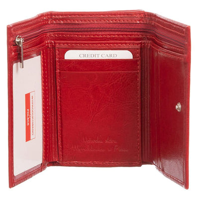 Γυναικείο πορτοφόλι από γνήσιο φυσικό δέρμα GPD304, Κόκκινο 4