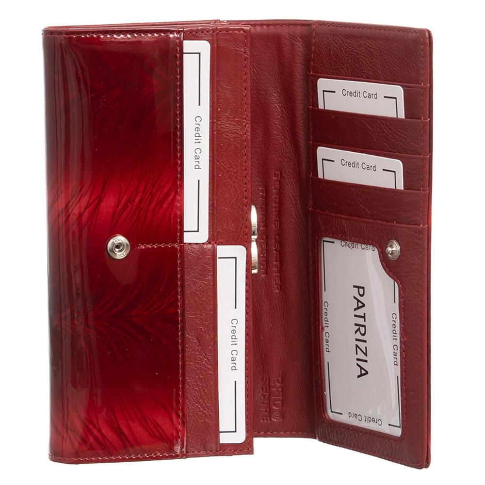 Γυναικείο πορτοφόλι από γνήσιο φυσικό δέρμα GPD315, Κόκκινο - με προστασία ασύρματης ανάγνωσης RFID 3