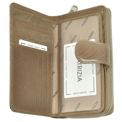 Γυναικείο πορτοφόλι από γνήσιο φυσικό δέρμα GPD317, Μπεζ - με προστασία ασύρματης ανάγνωσης RFID 4