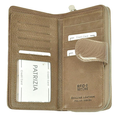 Γυναικείο πορτοφόλι από γνήσιο φυσικό δέρμα GPD317, Μπεζ - με προστασία ασύρματης ανάγνωσης RFID 5