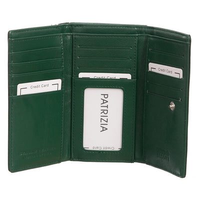 Γυναικείο πορτοφόλι από γνήσιο φυσικό δέρμα GPD318, Πράσινο - με προστασία ασύρματης ανάγνωσης RFID 3