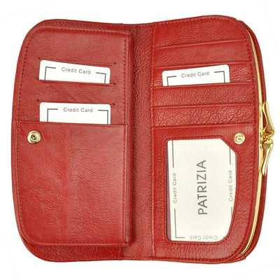 Γυναικείο πορτοφόλι από γνήσιο φυσικό δέρμα GPD324, Κόκκινο - με προστασία ασύρματης ανάγνωσης RFID 5