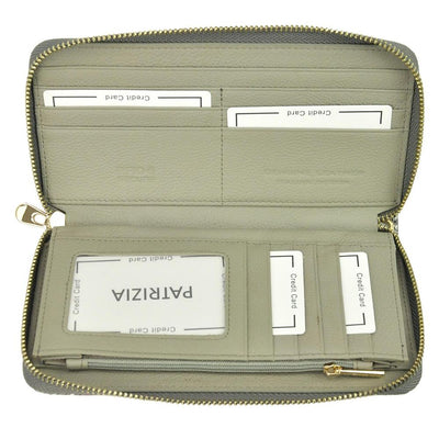 Γυναικείο πορτοφόλι από γνήσιο φυσικό δέρμα GPD328, Γκρί/Ροζ - με προστασία ασύρματης ανάγνωσης RFID 4