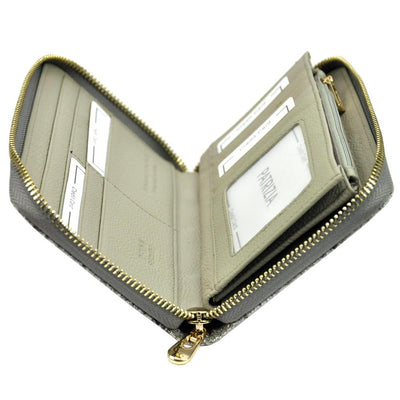 Γυναικείο πορτοφόλι από γνήσιο φυσικό δέρμα GPD328, Γκρί/Ροζ - με προστασία ασύρματης ανάγνωσης RFID 6