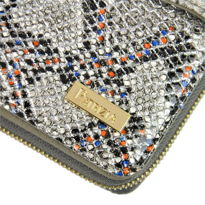 Γυναικείο πορτοφόλι από γνήσιο φυσικό δέρμα GPD329, Γκρί/Πορτοκάλι - με προστασία ασύρματης ανάγνωσης RFID 4