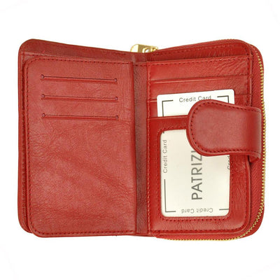 Γυναικείο πορτοφόλι από γνήσιο φυσικό δέρμα GPD337, Κόκκινο - με προστασία ασύρματης ανάγνωσης RFID 5