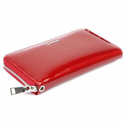 Γυναικείο πορτοφόλι από γνήσιο φυσικό δέρμα GPD351, Κόκκινο - με προστασία ασύρματης ανάγνωσης RFID 2
