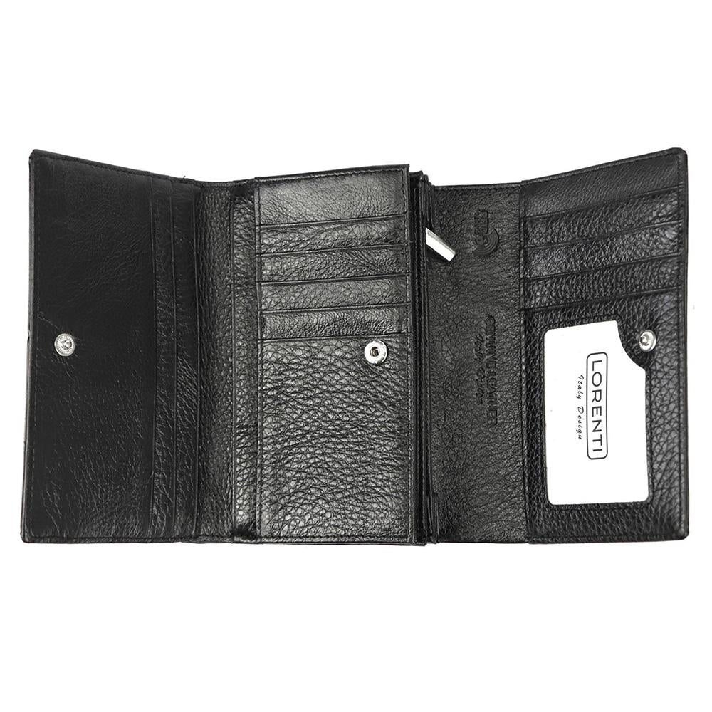Γυναικείο πορτοφόλι από γνήσιο φυσικό δέρμα GPD354, Μαύρο - με προστασία ασύρματης ανάγνωσης RFID 7