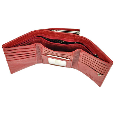Γυναικείο πορτοφόλι από γνήσιο φυσικό δέρμα GPD356, Κόκκινο - με προστασία ασύρματης ανάγνωσης RFID 4