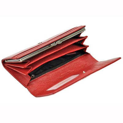 Γυναικείο πορτοφόλι από γνήσιο φυσικό δέρμα GPD357, Κόκκινο - με προστασία ασύρματης ανάγνωσης RFID 4