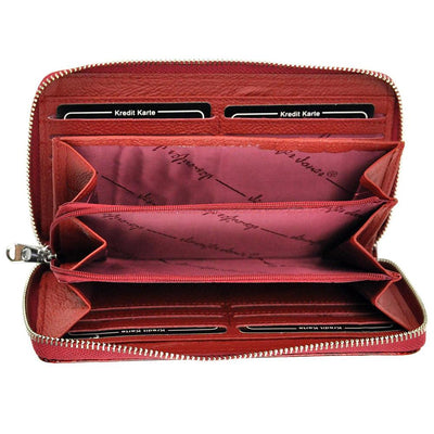 Γυναικείο πορτοφόλι από γνήσιο φυσικό δέρμα GPD373, Κόκκινο 6