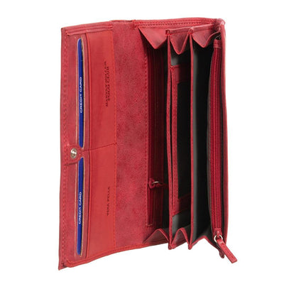 Γυναικείο πορτοφόλι από γνήσιο φυσικό δέρμα GPD378, Κόκκινο 4