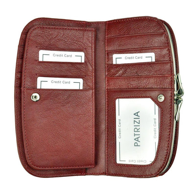 Γυναικείο πορτοφόλι από γνήσιο φυσικό δέρμα GPD385, Κόκκινο - με προστασία ασύρματης ανάγνωσης RFID 5