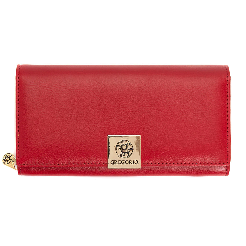 Γυναικείο πορτοφόλι από γνήσιο φυσικό δέρμα GPD395, Κόκκινο 1