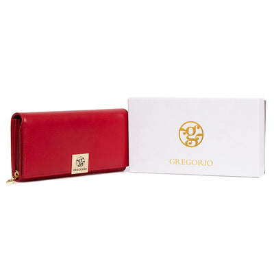 Γυναικείο πορτοφόλι από γνήσιο φυσικό δέρμα GPD395, Κόκκινο 2