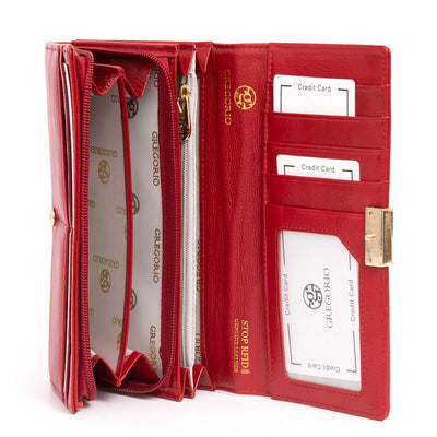 Γυναικείο πορτοφόλι από γνήσιο φυσικό δέρμα GPD395, Κόκκινο 3