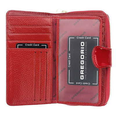 Γυναικείο πορτοφόλι από γνήσιο φυσικό δέρμα GPD396, Κόκκινο 5