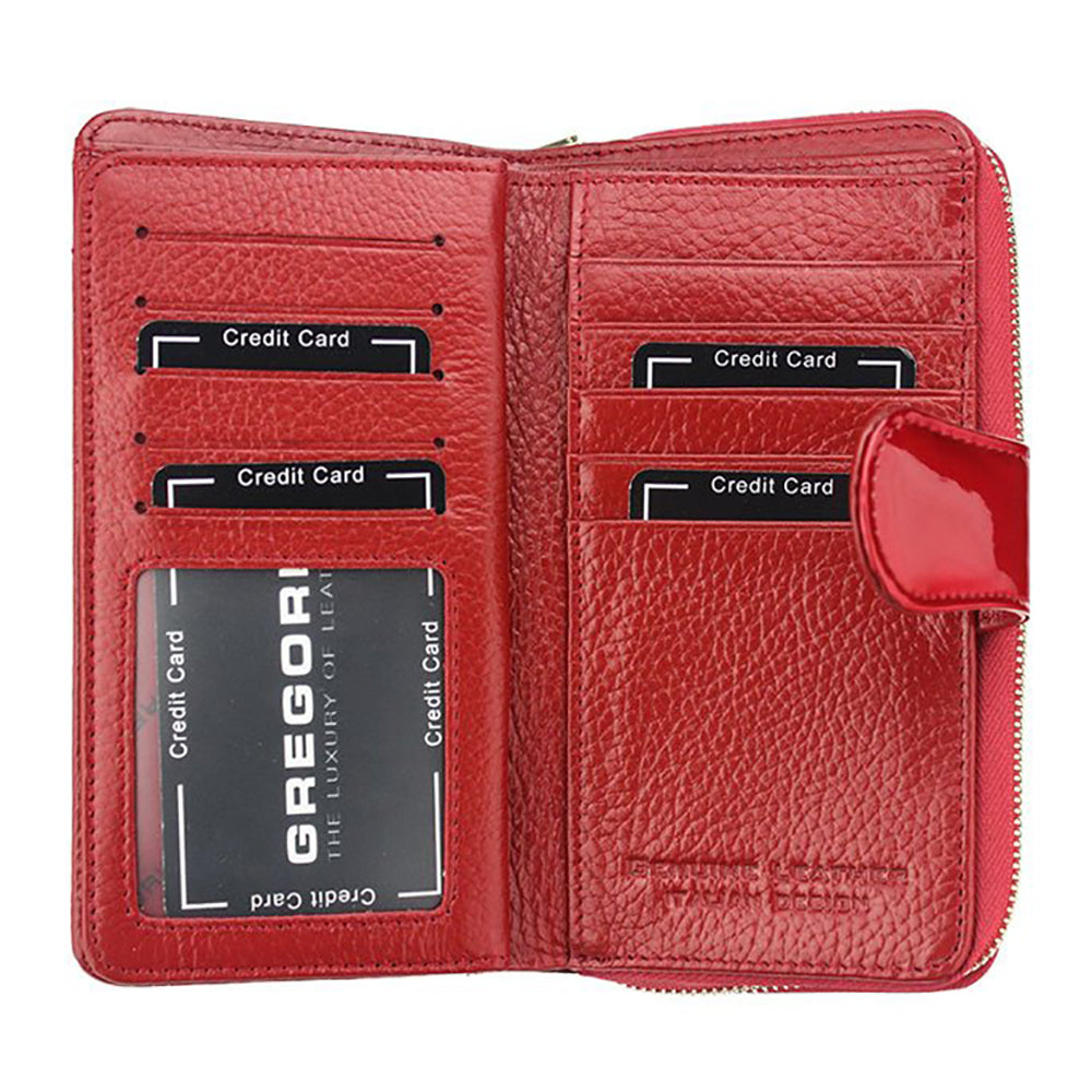 Γυναικείο πορτοφόλι από γνήσιο φυσικό δέρμα GPD396, Κόκκινο 4