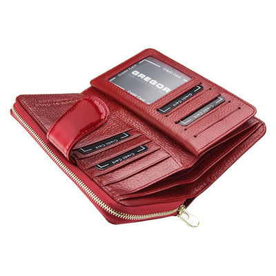Γυναικείο πορτοφόλι από γνήσιο φυσικό δέρμα GPD396, Κόκκινο 6