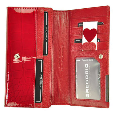 Γυναικείο πορτοφόλι από γνήσιο φυσικό δέρμα GPD399, Κόκκινο 5