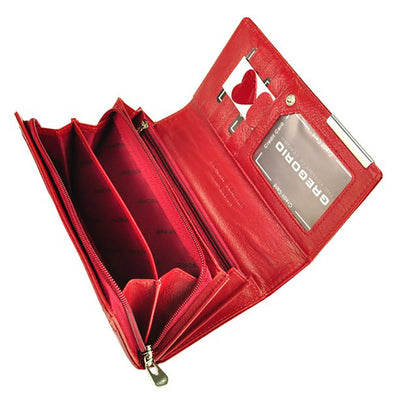 Γυναικείο πορτοφόλι από γνήσιο φυσικό δέρμα GPD399, Κόκκινο 9