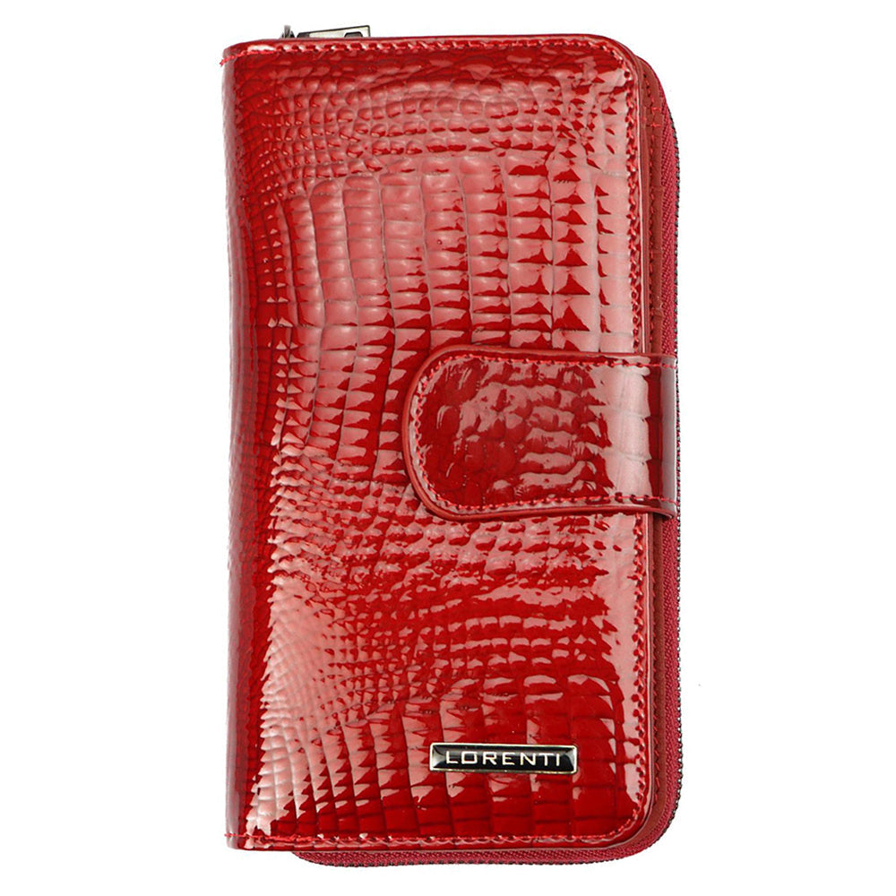 Γυναικείο πορτοφόλι από γνήσιο φυσικό δέρμα GPD400, Κόκκινο - με προστασία ασύρματης ανάγνωσης RFID 1