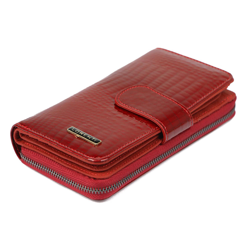 Γυναικείο πορτοφόλι από γνήσιο φυσικό δέρμα GPD400, Κόκκινο - με προστασία ασύρματης ανάγνωσης RFID 2