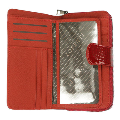 Γυναικείο πορτοφόλι από γνήσιο φυσικό δέρμα GPD400, Κόκκινο - με προστασία ασύρματης ανάγνωσης RFID 3