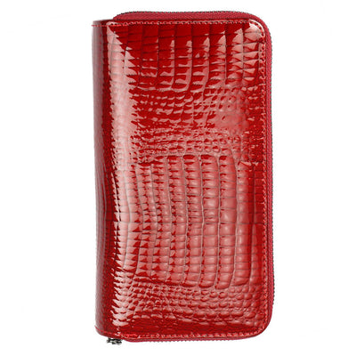 Γυναικείο πορτοφόλι από γνήσιο φυσικό δέρμα GPD400, Κόκκινο - με προστασία ασύρματης ανάγνωσης RFID 7
