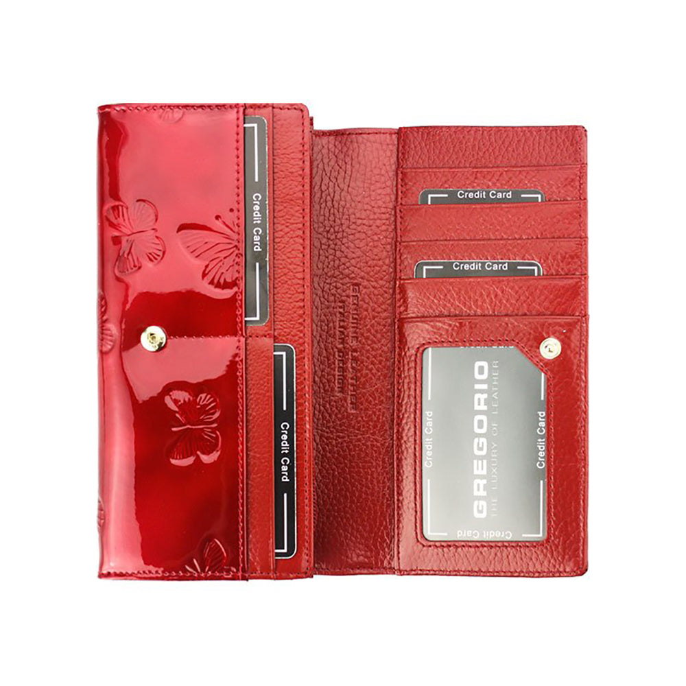 Γυναικείο πορτοφόλι από γνήσιο φυσικό δέρμα GPD404, Κόκκινο 4