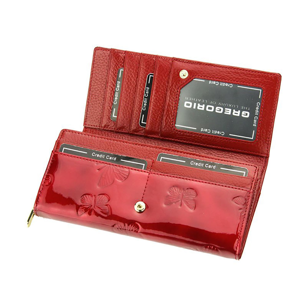Γυναικείο πορτοφόλι από γνήσιο φυσικό δέρμα GPD404, Κόκκινο 5