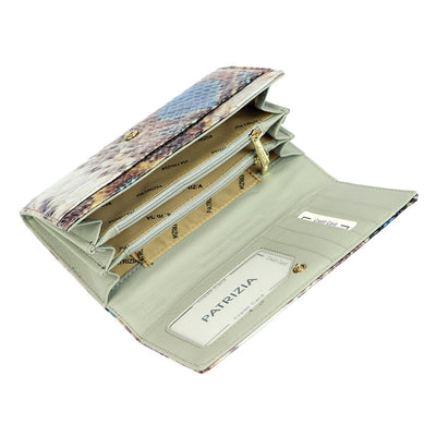 Γυναικείο πορτοφόλι από γνήσιο φυσικό δέρμα GPD409, Λευκό/Μπλε - με προστασία ασύρματης ανάγνωσης RFID 6