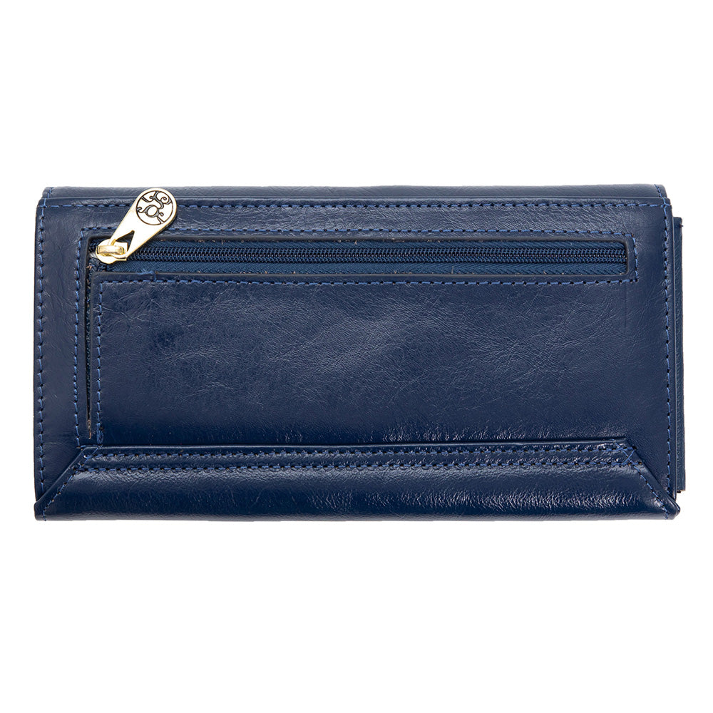 Γυναικείο πορτοφόλι από γνήσιο φυσικό δέρμα GPD413, Μπλε 5