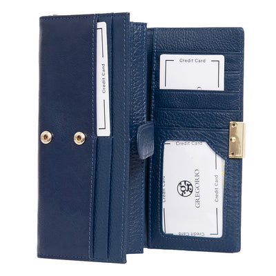 Γυναικείο πορτοφόλι από γνήσιο φυσικό δέρμα GPD413, Μπλε 4