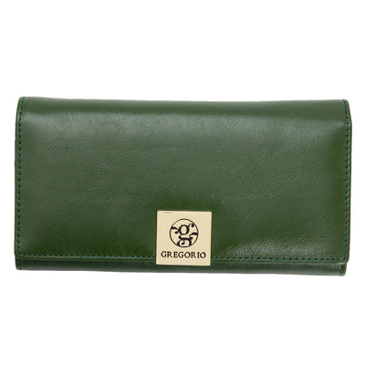 Γυναικείο πορτοφόλι από γνήσιο φυσικό δέρμα GPD413, Πράσινο 1