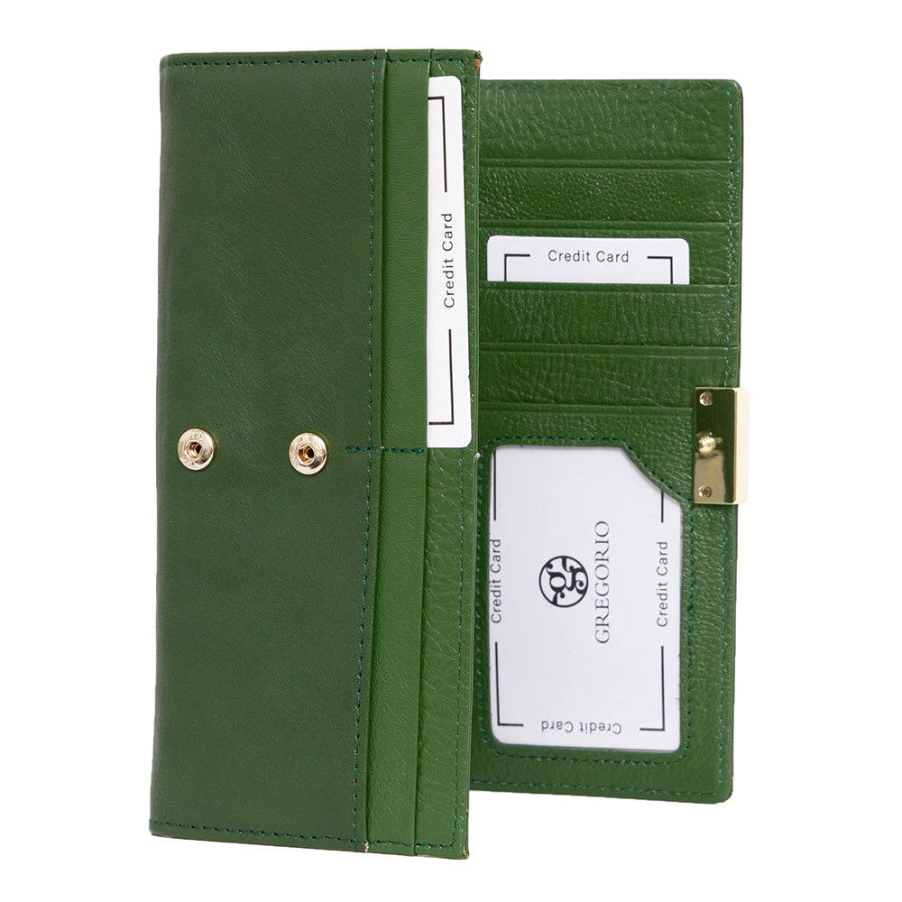 Γυναικείο πορτοφόλι από γνήσιο φυσικό δέρμα GPD413, Πράσινο 3