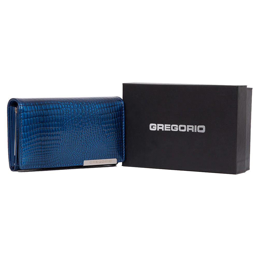 Γυναικείο πορτοφόλι από γνήσιο φυσικό δέρμα GPD417, Μπλε 2