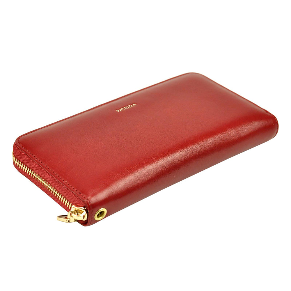 Γυναικείο πορτοφόλι από γνήσιο φυσικό δέρμα GPD423, Κόκκινο - με προστασία ασύρματης ανάγνωσης RFID 4