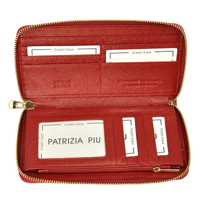 Γυναικείο πορτοφόλι από γνήσιο φυσικό δέρμα GPD423, Κόκκινο - με προστασία ασύρματης ανάγνωσης RFID 7